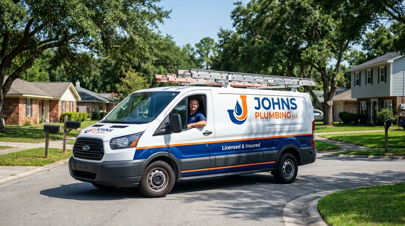 Johns Plumbing LLC service van in Crawfordville, FL