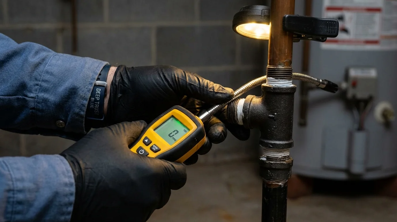 Gas leak detection with electronic sniffer by Johns Plumbing LLC in Crawfordville