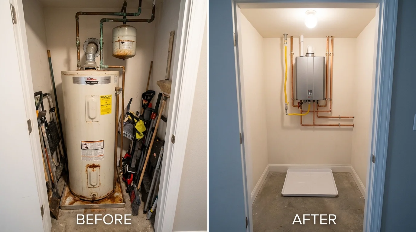 Tank water heater versus wall-mounted tankless unit comparison for Crawfordville, FL homeowners